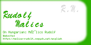 rudolf malics business card